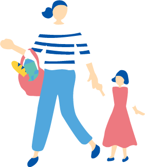 親子連れのイラスト