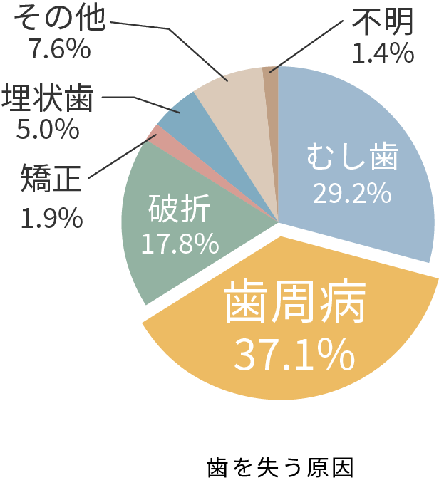歯を失う原因